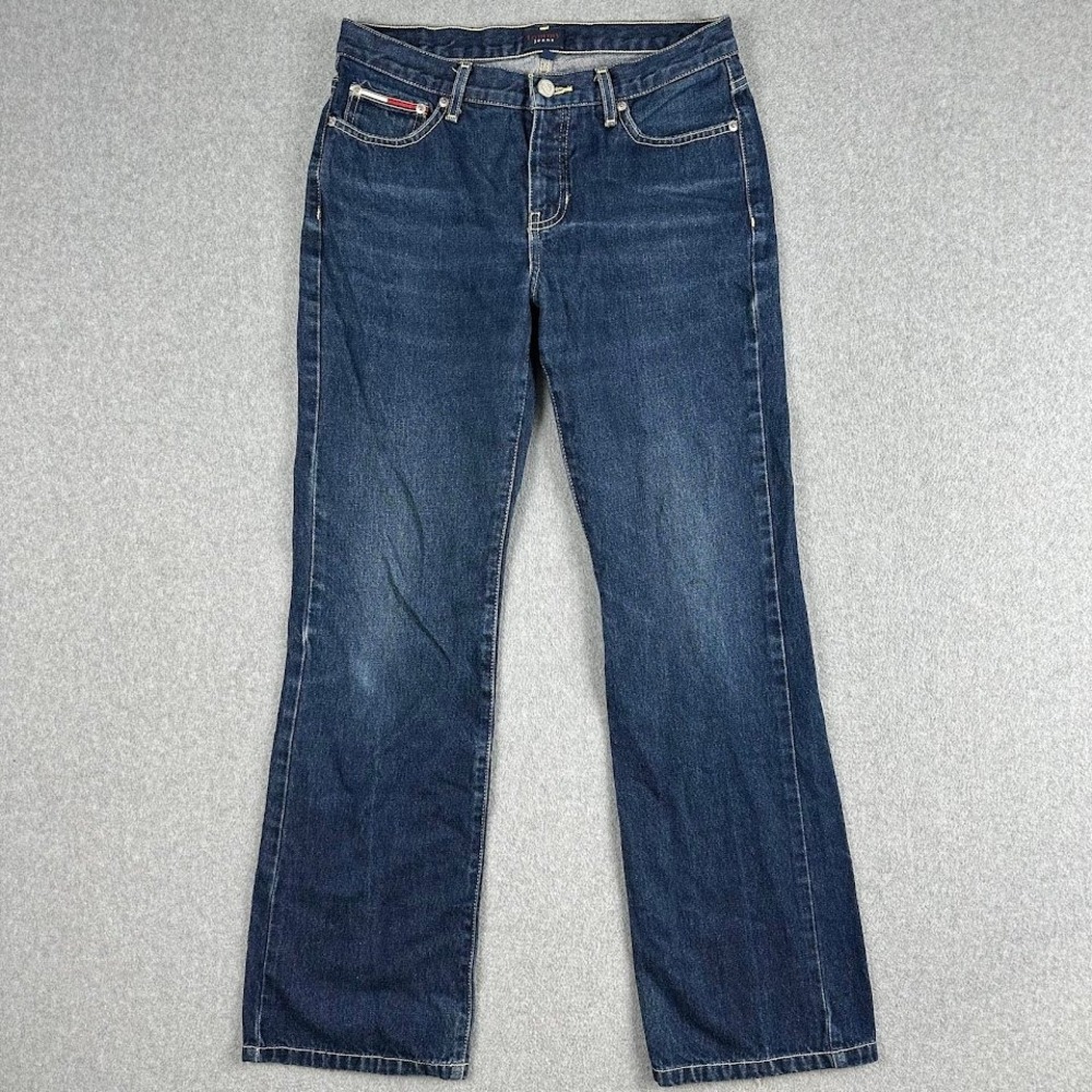 Tommy Hilfiger Jeans Women Bootcut Flare Dark Wash Denim Jeans Size 9 Roc Roc‎